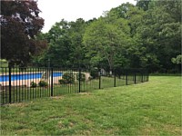 <b>3 Rail Ascot style black aluminum pool code fence</b>